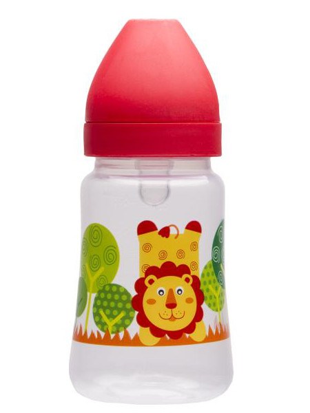 Cumisüveg széles nyakú Akuku 250 ml piros