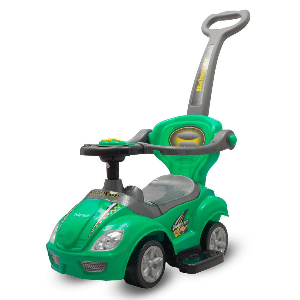 Bébitaxi tolókarral 3az1-ben Baby Mix Mega Car zöld