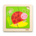 Fa képes kirakó puzzle Viga 4 db Katica