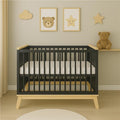 Gyerekágy leesésgátlóval New Baby MARCUS 120x60 cm grafit/természetes