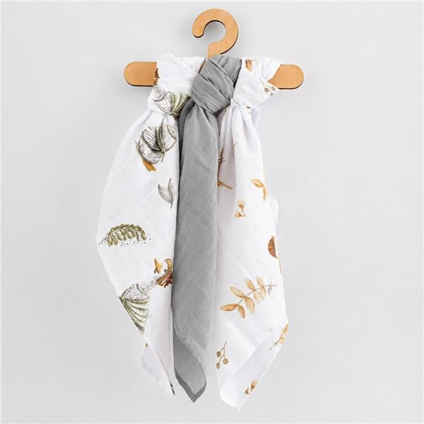 Muszlin pelenka New Baby 60x80 cm 3 db UNI