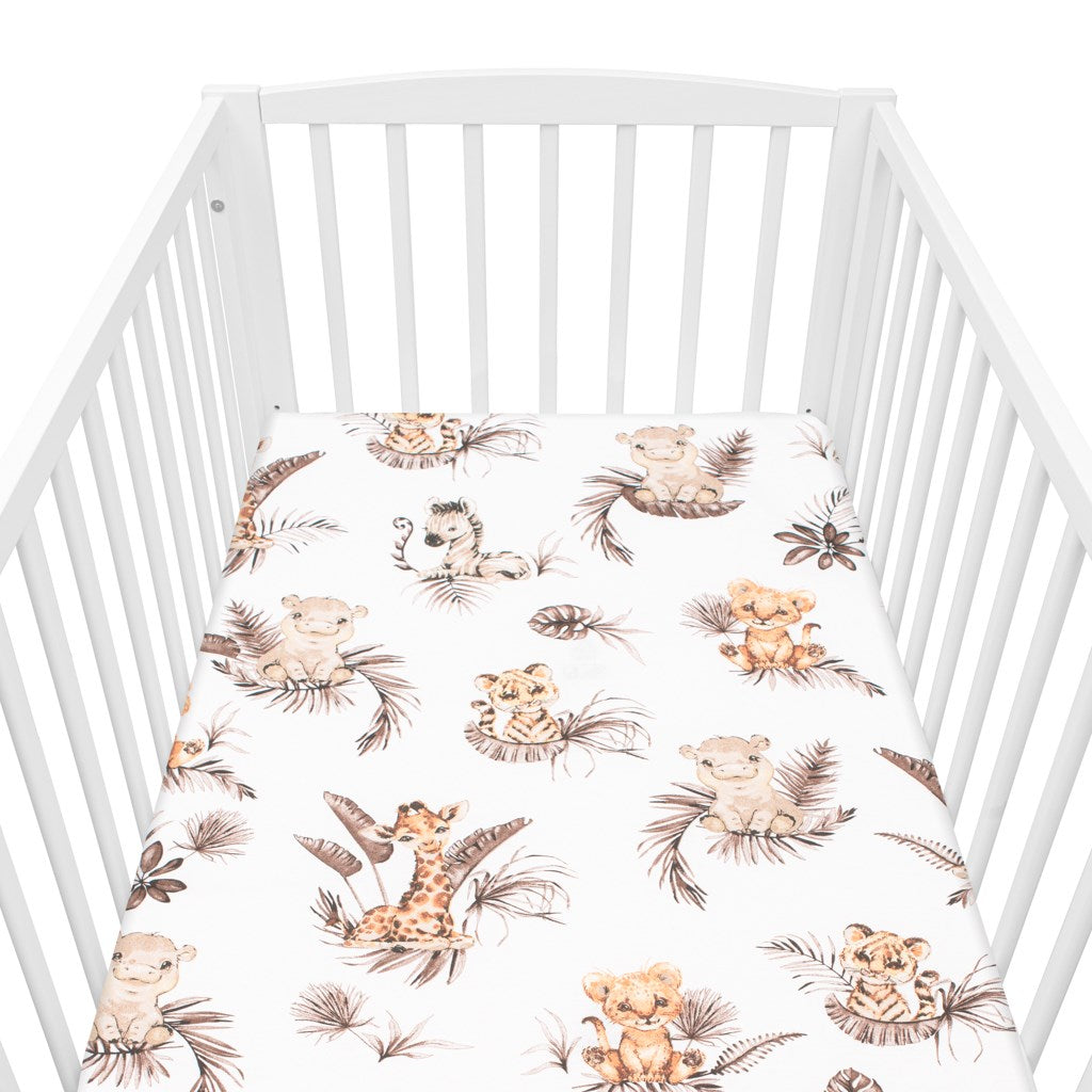 Pamut kiságyba való lepedő pamut New Baby Safari 120x60 cm