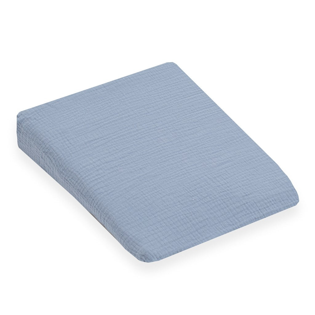 Muszelin Baba párna huzat- ék alakú New Baby STANDARD 30x37 cm blue