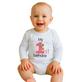 Baba body nyomtatással New Baby My first birthday pink