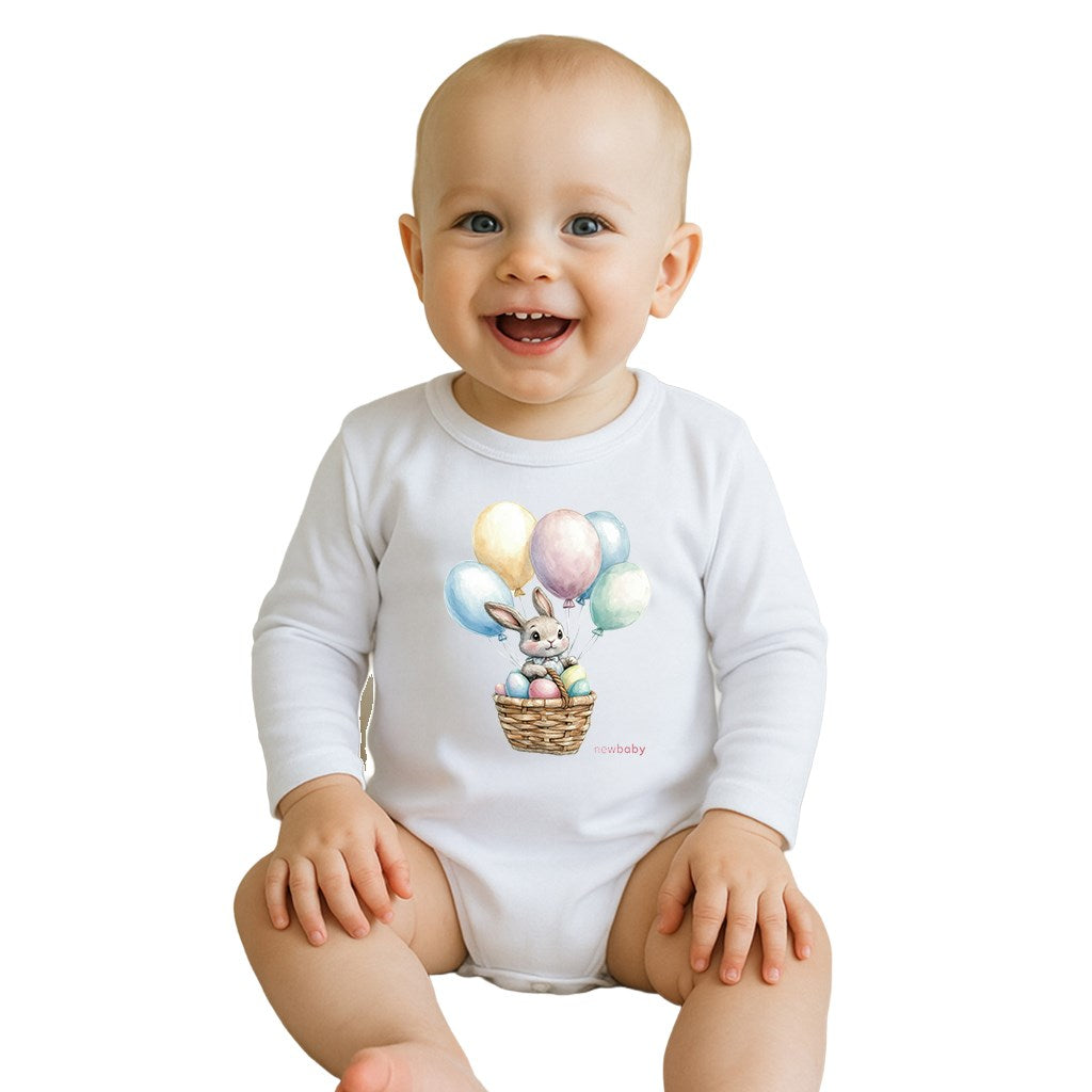 Baba body nyomtatással New Baby Nyuszi léggömbökkel