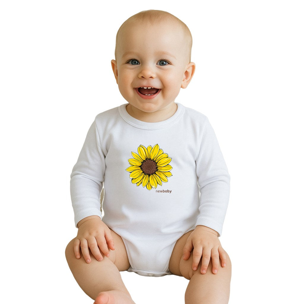 Baba body nyomtatással New Baby  Sunflower - rövid ujjú