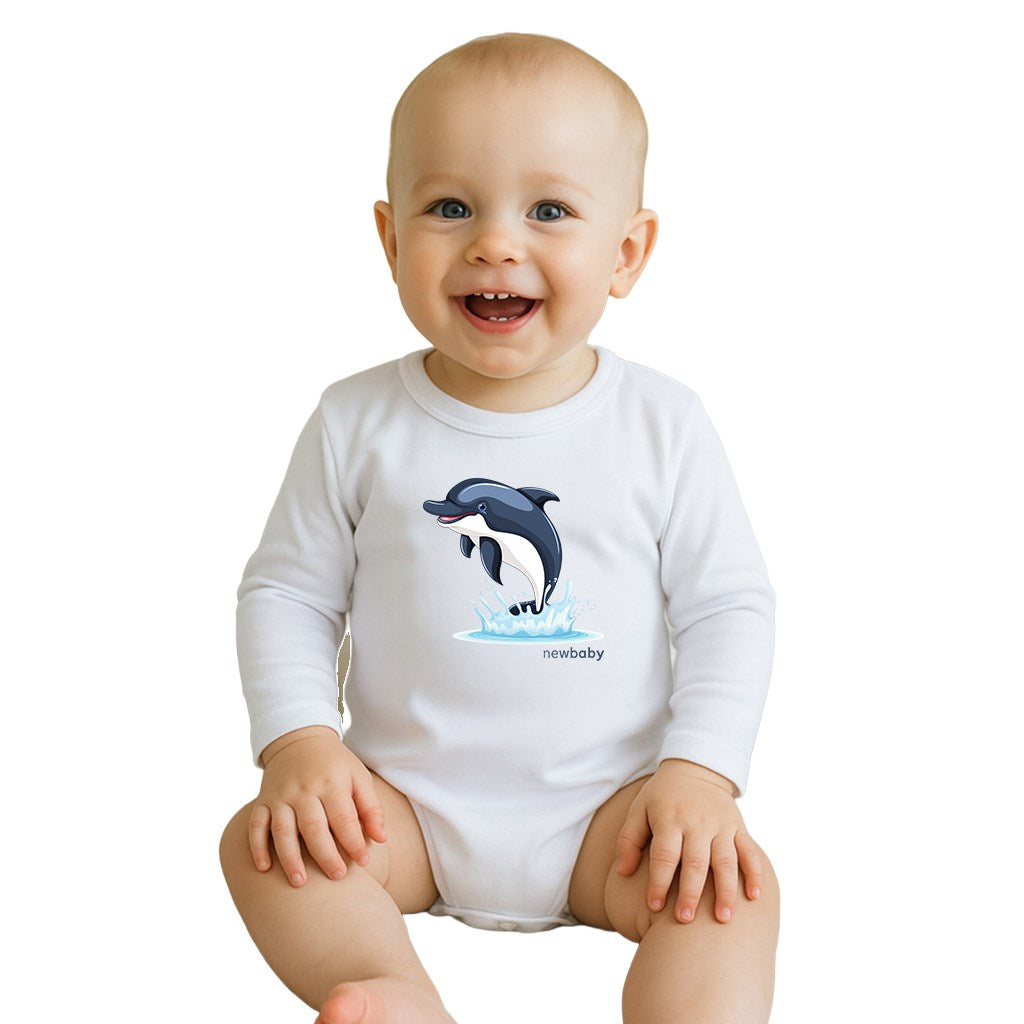 Baba body nyomtatással New Baby Dolphin- rövid ujjú