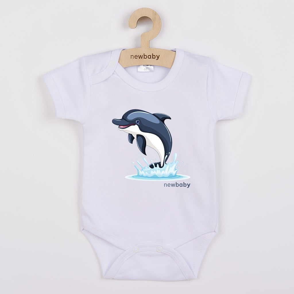 Baba body nyomtatással New Baby Dolphin- rövid ujjú