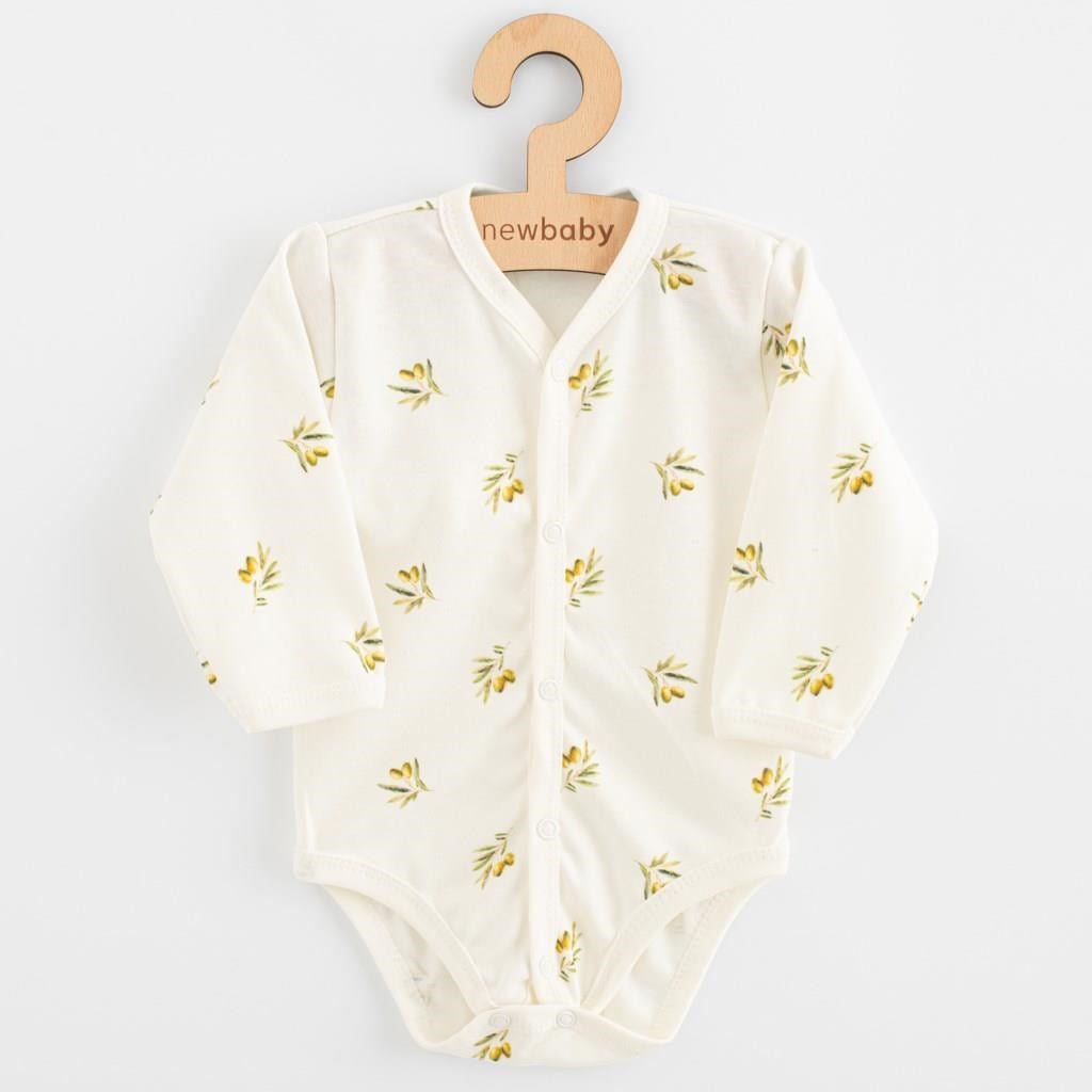 Baba Biopamut hosszú ujjú patentos body New Baby Olives