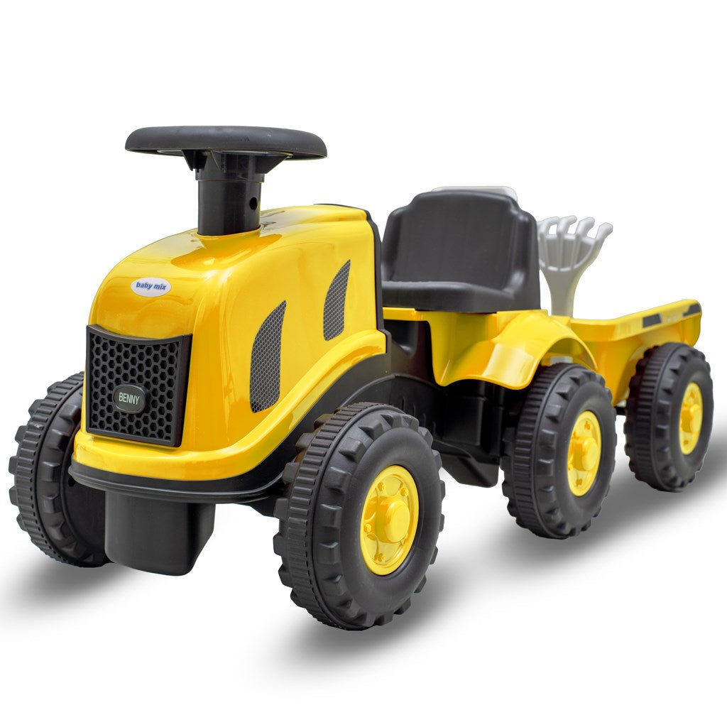 Gyermek lábbal hajtós traktor Baby Mix Benny sárga