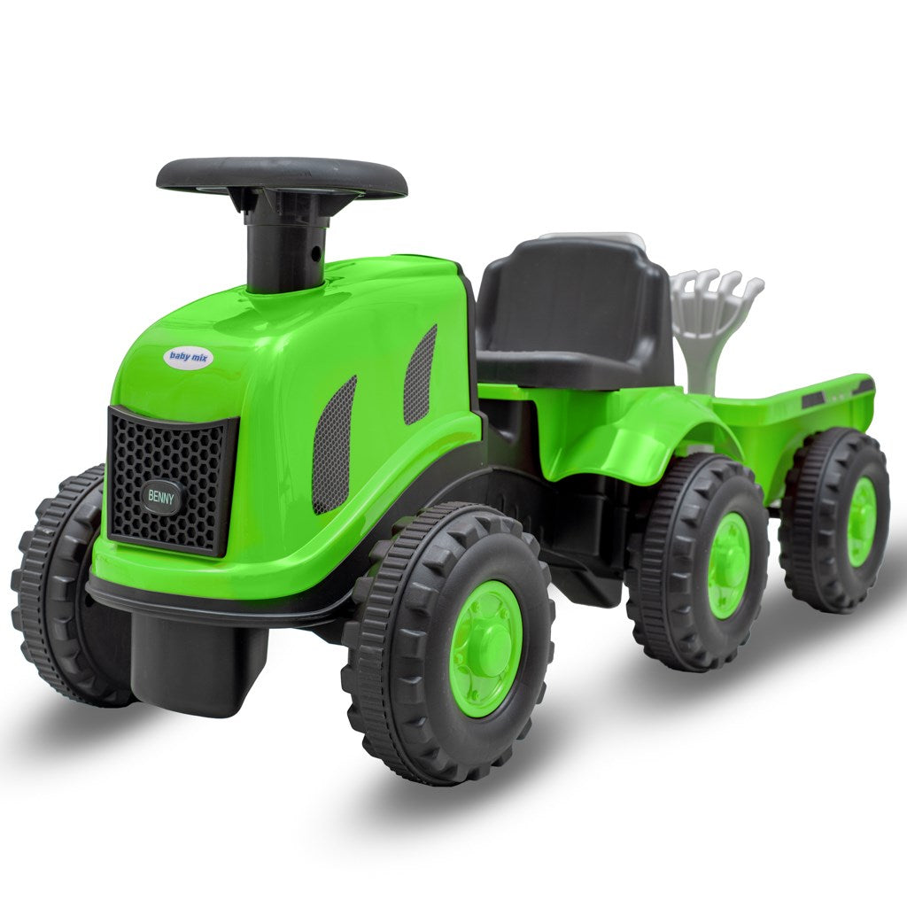 Gyermek lábbal hajtós traktor Baby Mix Benny zöld