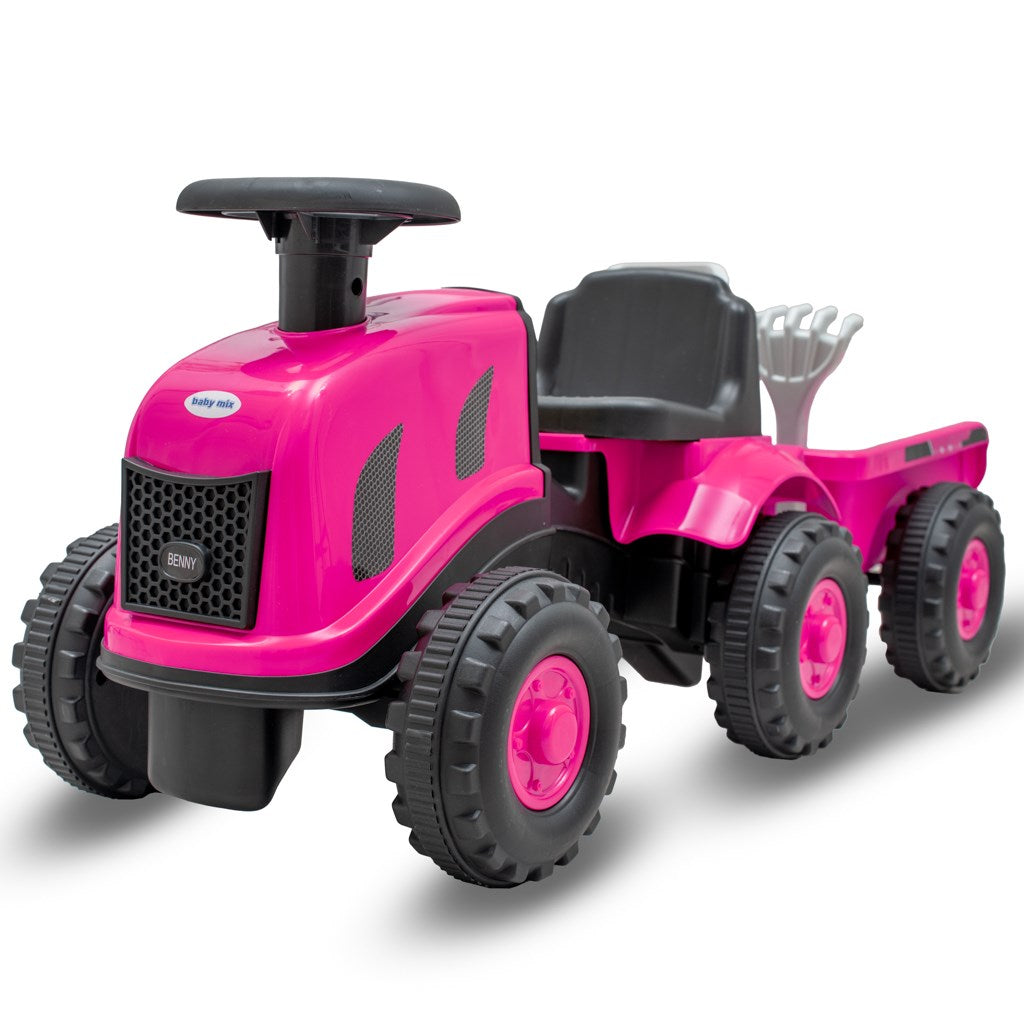 Gyermek lábbal hajtós traktor Baby Mix Benny rózsaszín