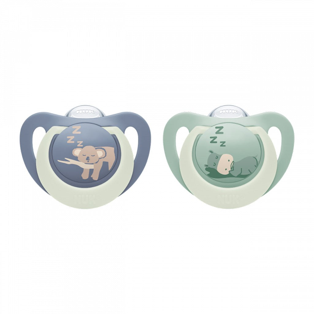 Baba cumi  NUK First Choice Night 6-18m 2 db Hippo/Koala