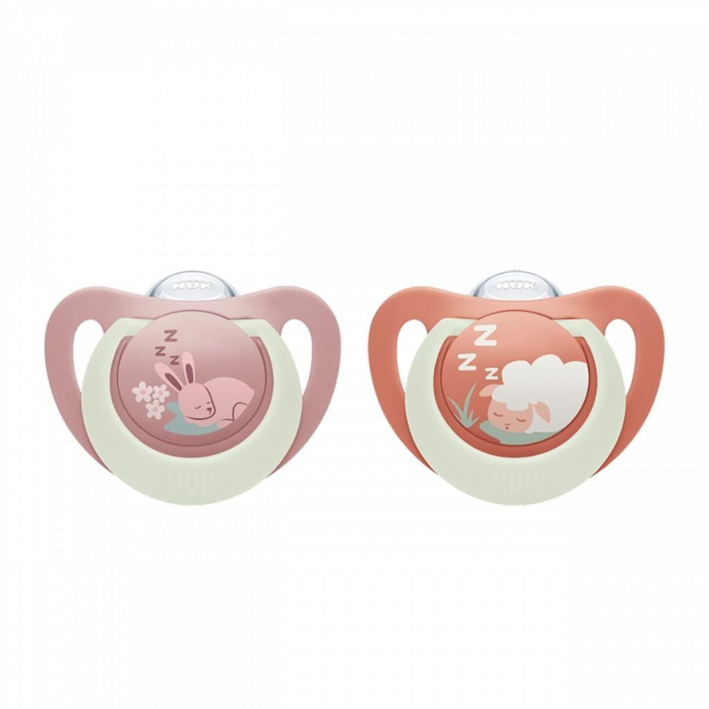 Baba cumi  NUK First Choice Night 6-18m 2 db Bunny/Sheep