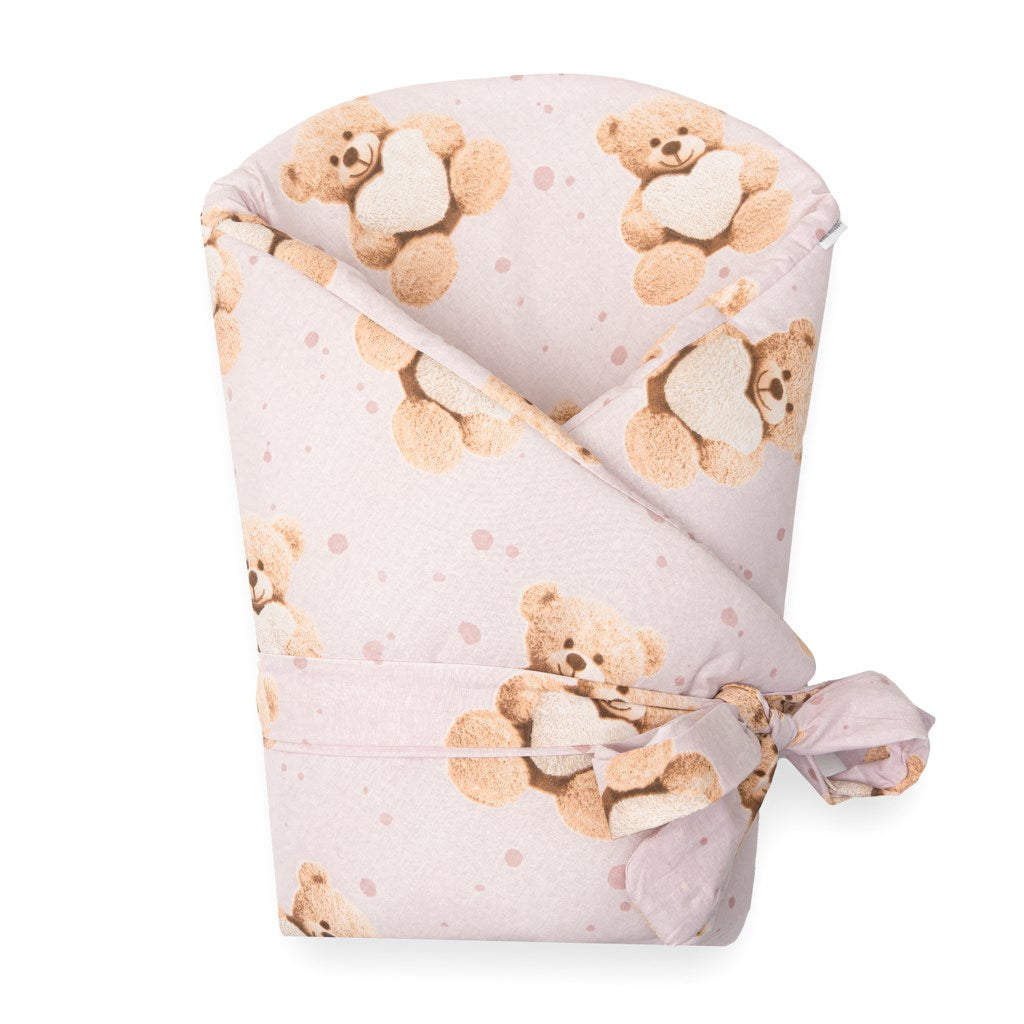 Gyerek pólya New Baby Love Teddy bear 80x80 cm pink