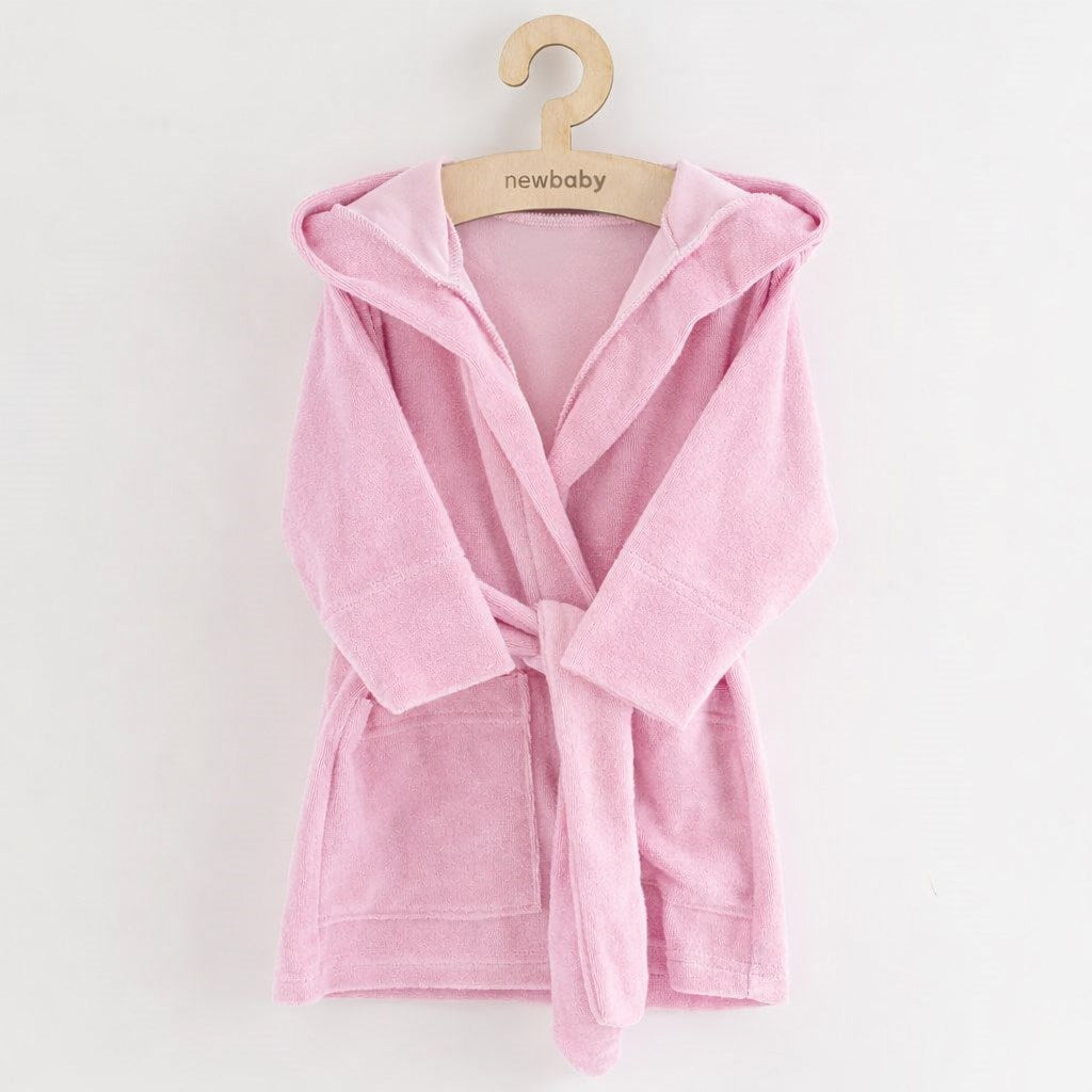 Gyerek frottír fürdőköpeny New Baby pink