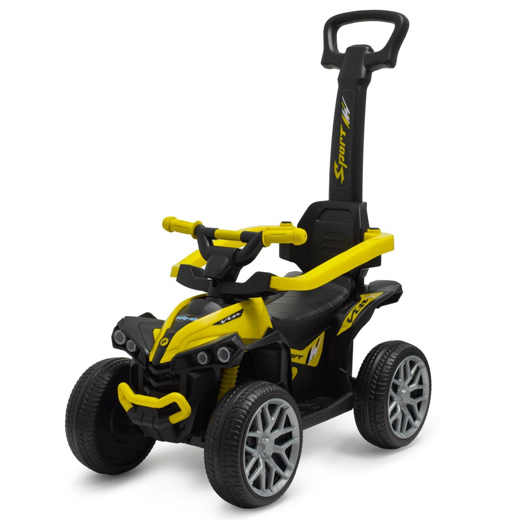 Bébitaxi tolókarral Baby Mix Mega Prime EVA sárga (Sérült csomagolás)